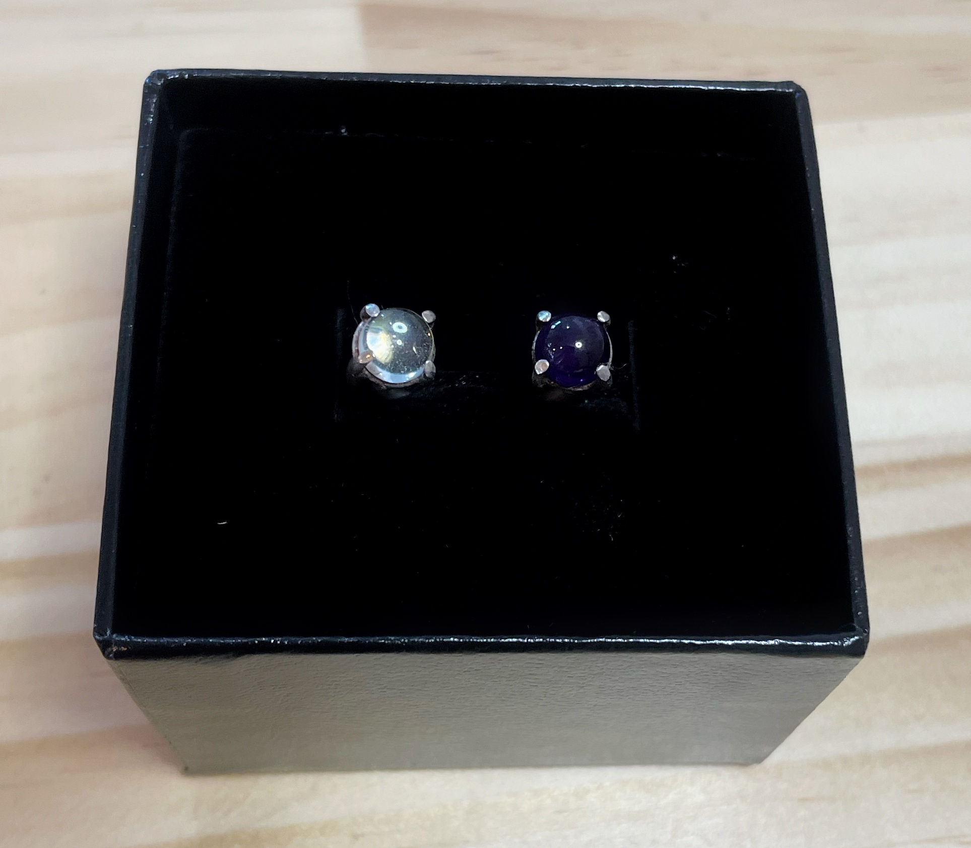 Double Ring - Amethyst and Aquamarine