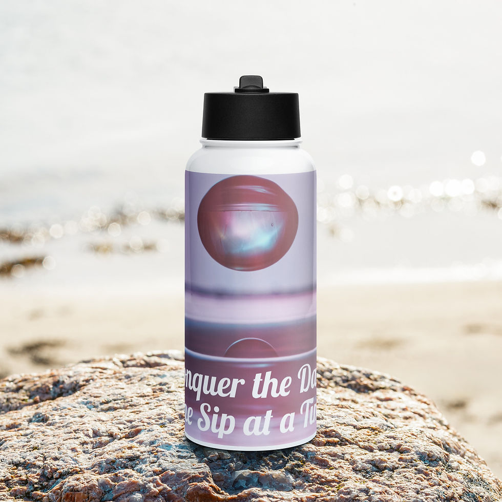 Thumbnail: Stainless steel water bottle "Conquer the Day - One Sip at a Time"