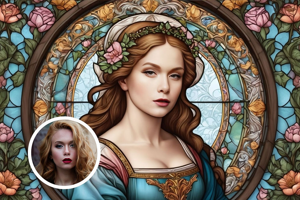 101010 Stained glass lady