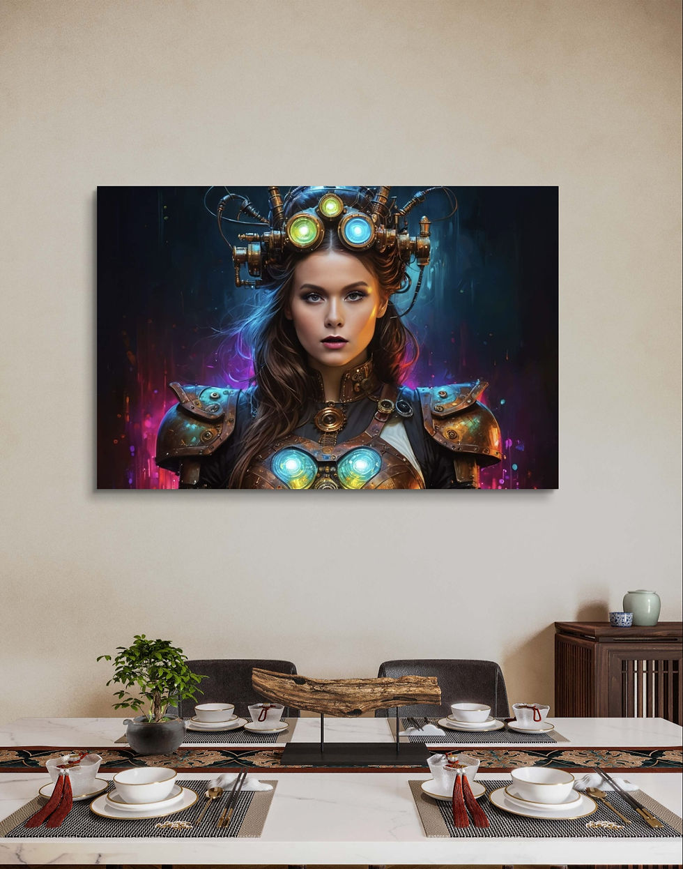 100922 Steampunk robotic beautiful lady