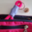 Portachiavi fucsia e lilla