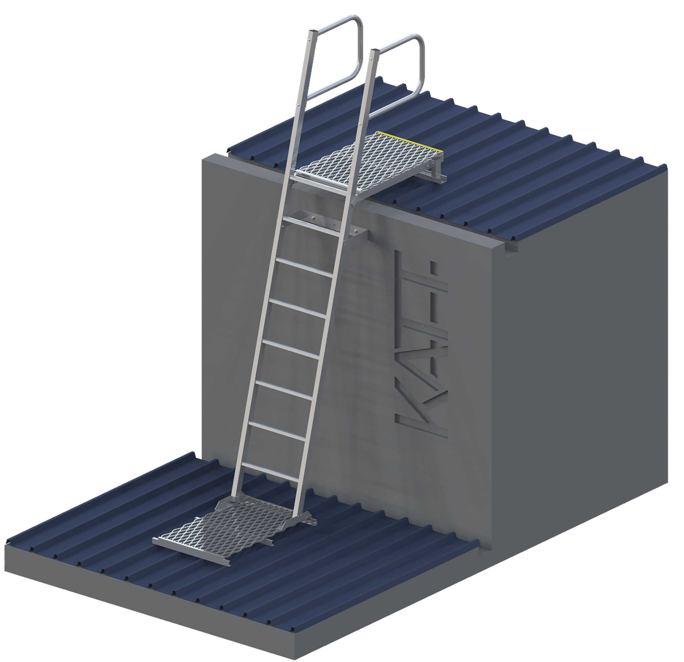 Preferred angle for rung ladders is 75 degrees. All Areas Access