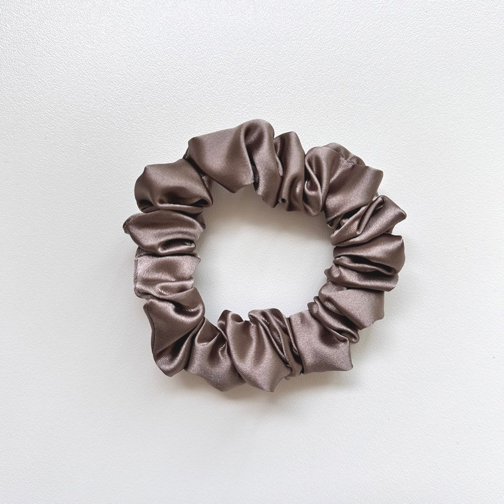 Mini Chouchou Satin Marron Clair