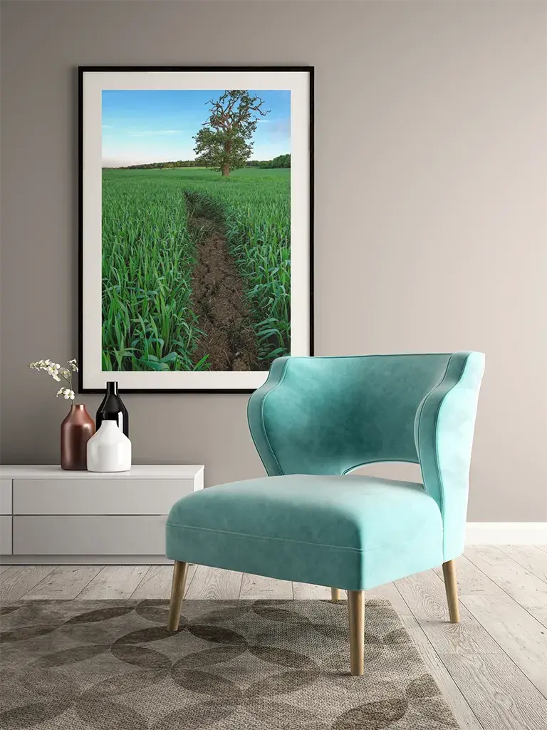 Fine art print titled Lonely Tree by Lucci Photography. This stunning landscape photograph showcases a solitary tree standing