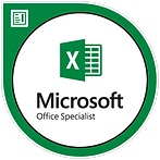 A picture of the badge for Microsoft Excel given to students upon completion of the certification exam through Certiport.