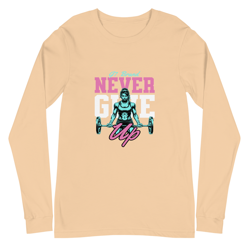 G7 Brand 'Never Give Up' Long Sleeve Gym Shirt – Motivational & Performance-Driven