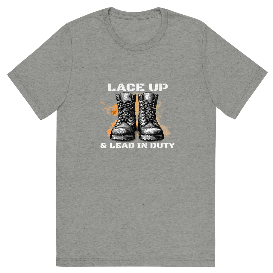 Lace Up & Lead in Duty T-Shirt – Bold Combat Boots Design