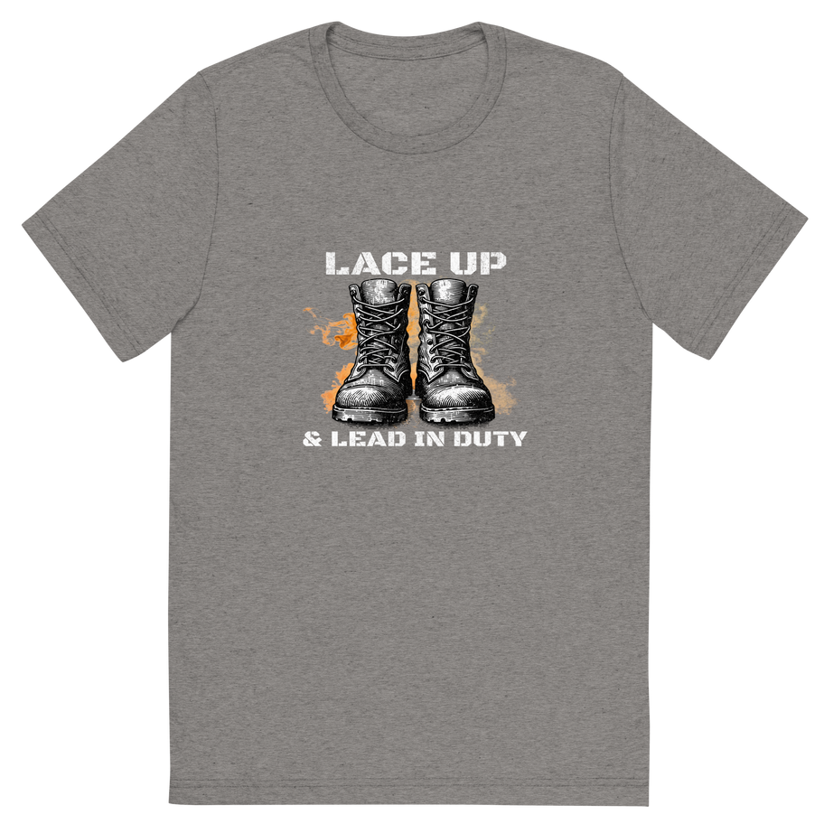 Lace Up & Lead in Duty T-Shirt – Bold Combat Boots Design
