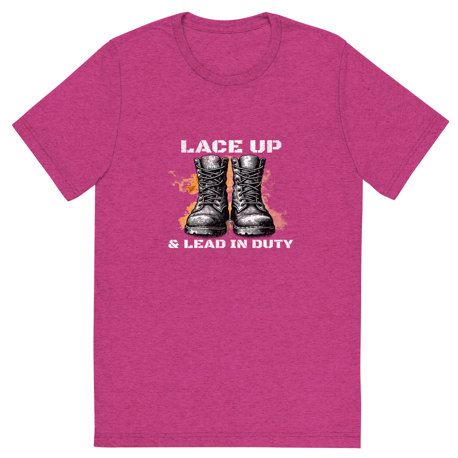 Lace Up & Lead in Duty T-Shirt – Bold Combat Boots Design