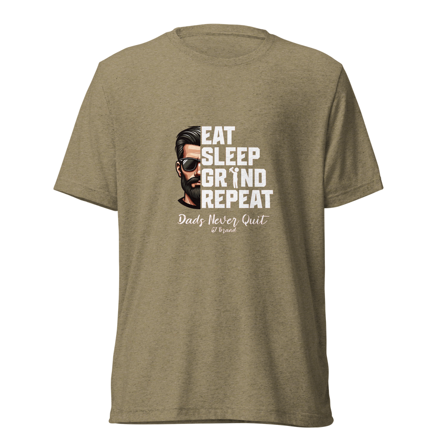 Eat Sleep Grind Repeat T-Shirt with a bold hustle-inspired design for hardworking dads and entrepreneurs.