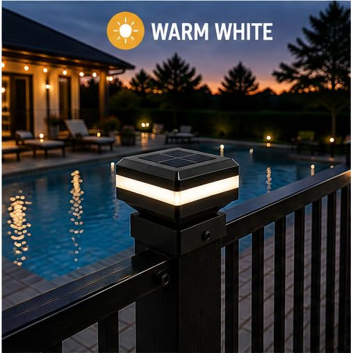 Thumbnail: Lunilly 4 Pack Solar Post Cap Lights for 2.5x2.5 inch Aluminum, Metal, and Ga...