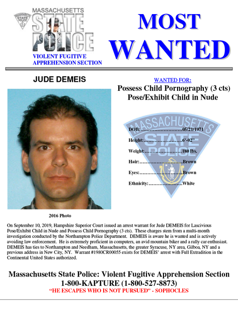 Massachusetts State Police Most Wanted: JUDE DEMEIS