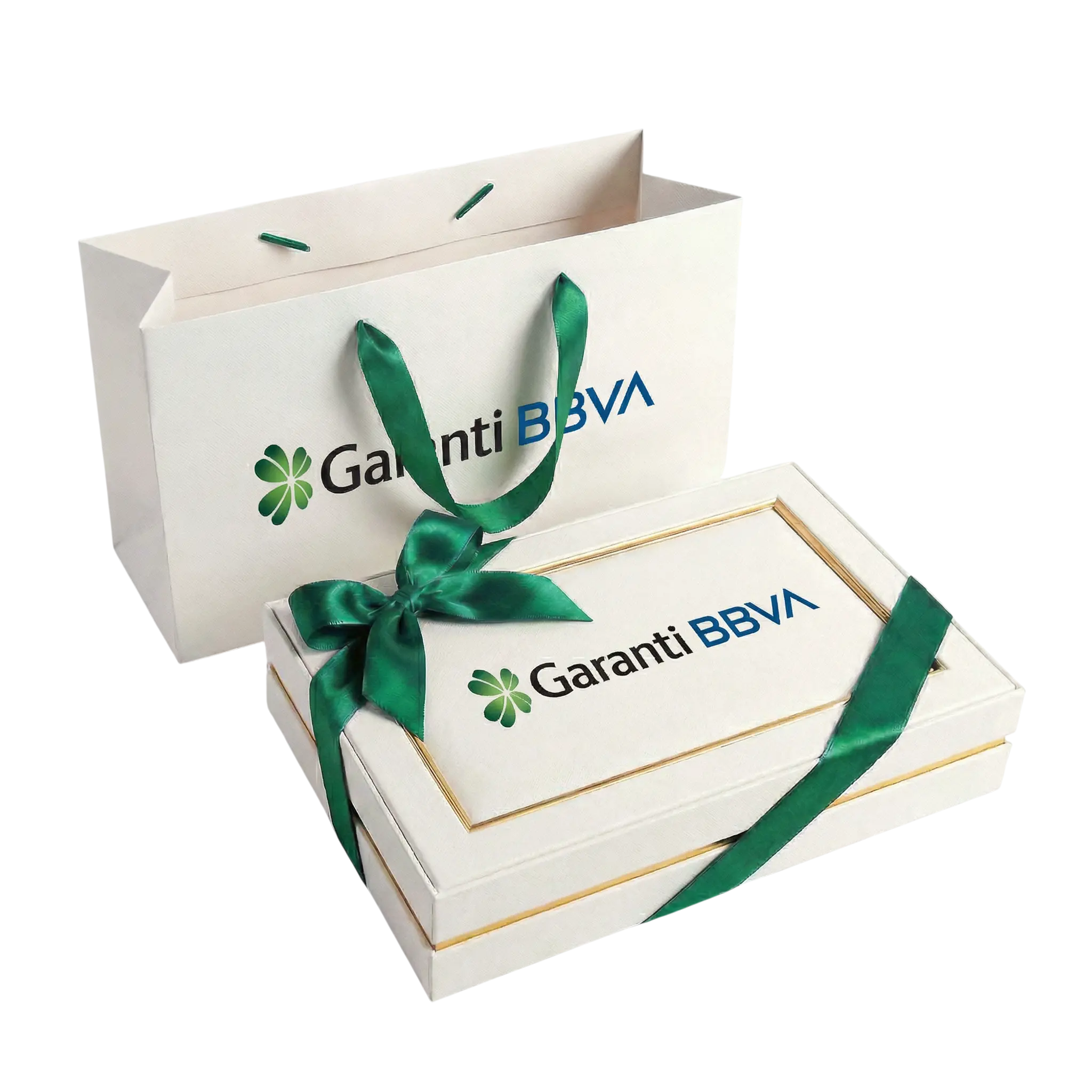 Garanti Bankası Kurumsal Çerçeveli Orta Boy Çikolata Kutusu ve Çantası