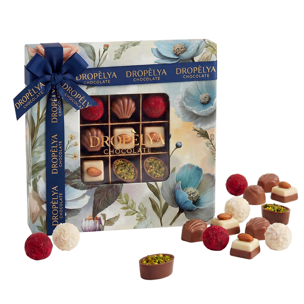 Dropelya Chocolate Pencereli Kare Anemon Çikolata Kutusu
