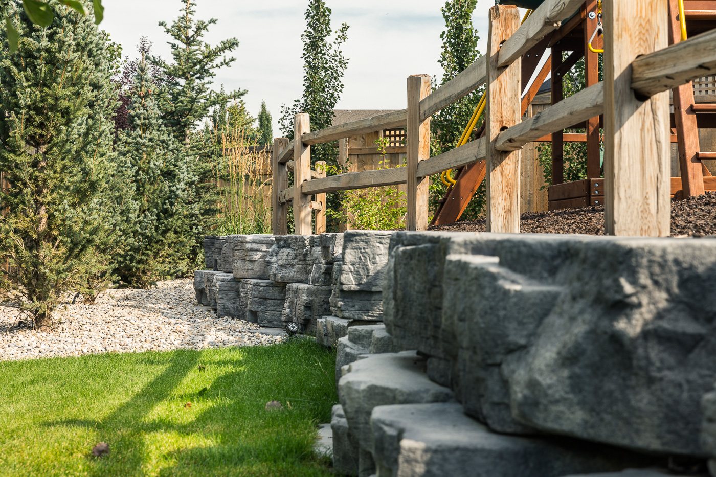 Outdoor sport court landscape project by Year-Round Landscaping