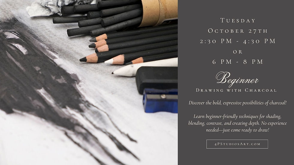 WORKSHOP: Adult Beginner Charcoal Drawing (Afternoon Session)