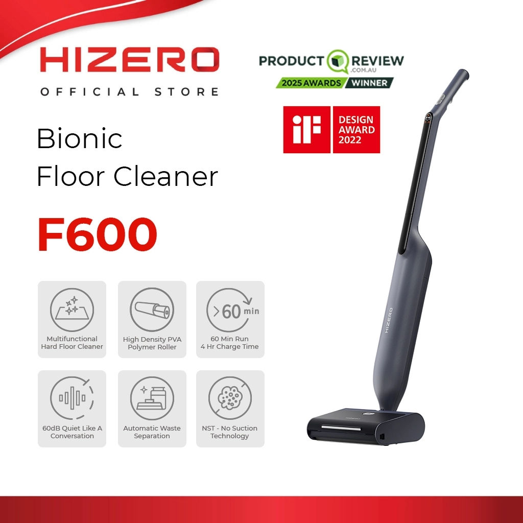Hizero F600 Cordless Floor Cleaner | 180Β° Lay-Flat & Silent | All-in-One Bionic