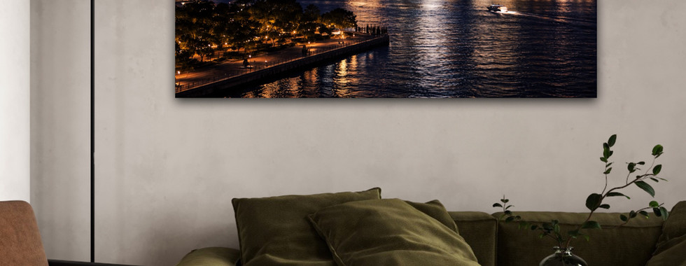 New York skyline bij nacht