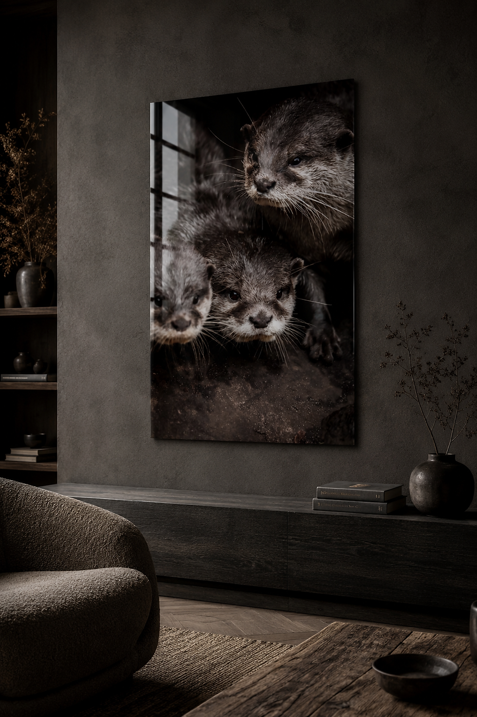 Thumbnail: Three otters together