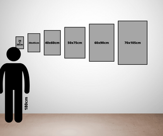 Vergelijking verschillende formaten muurdecoratie Design Wall Arts