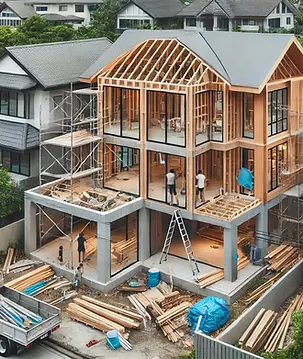 DALL·E 2025-02-06 16.32.53 - A home addition under construction, blending the new and exis