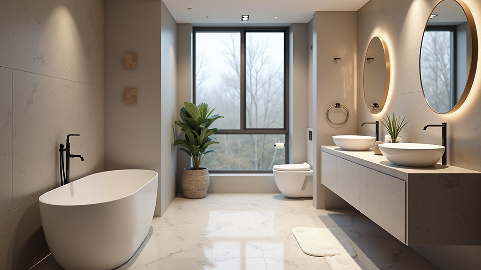 Close-up view of modern bathroom design in finished basement