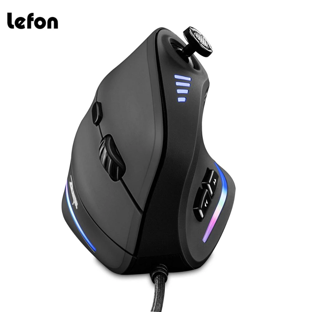ZELOTES C18 Wired Mouse Vertical Ergonomic Mouse RGB Joysticks Programmable Lase