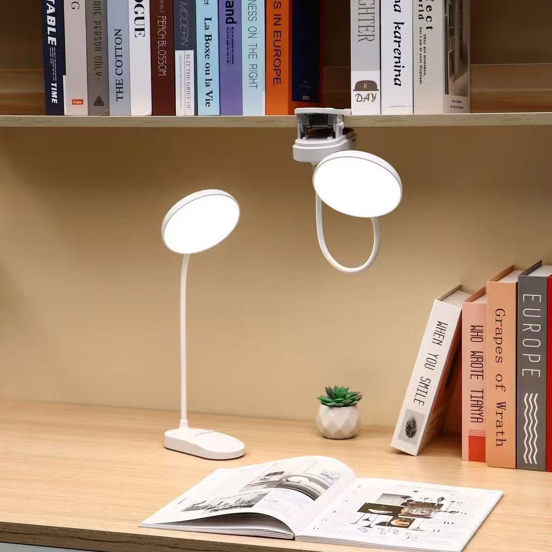 Led Table Lamp USB Rechargeable Night Light with Folding Clamp Study Stand Read