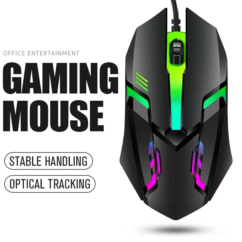 20251 PC ITLY M01 Sports LED Luminous Backlit USB Wired Gaming Mouse for Desktop