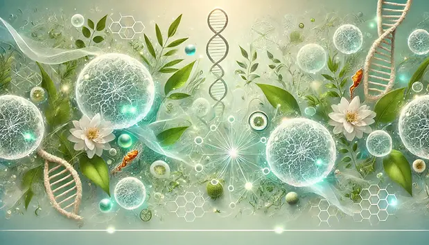 DALL·E 2025-05-24 16.16.26 - A thin website banner artwork representing plant-based stem c