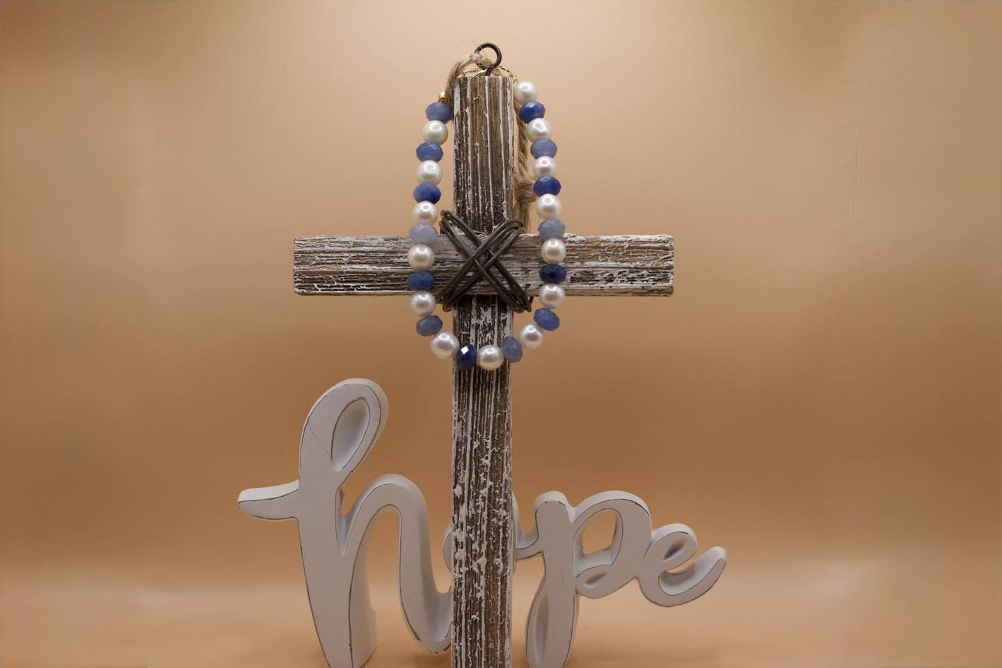 Pearl & Blue Gemstone Bracelet