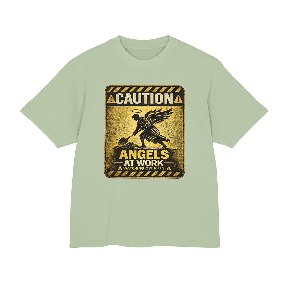Thumbnail: Caution angels at work t-shirt design