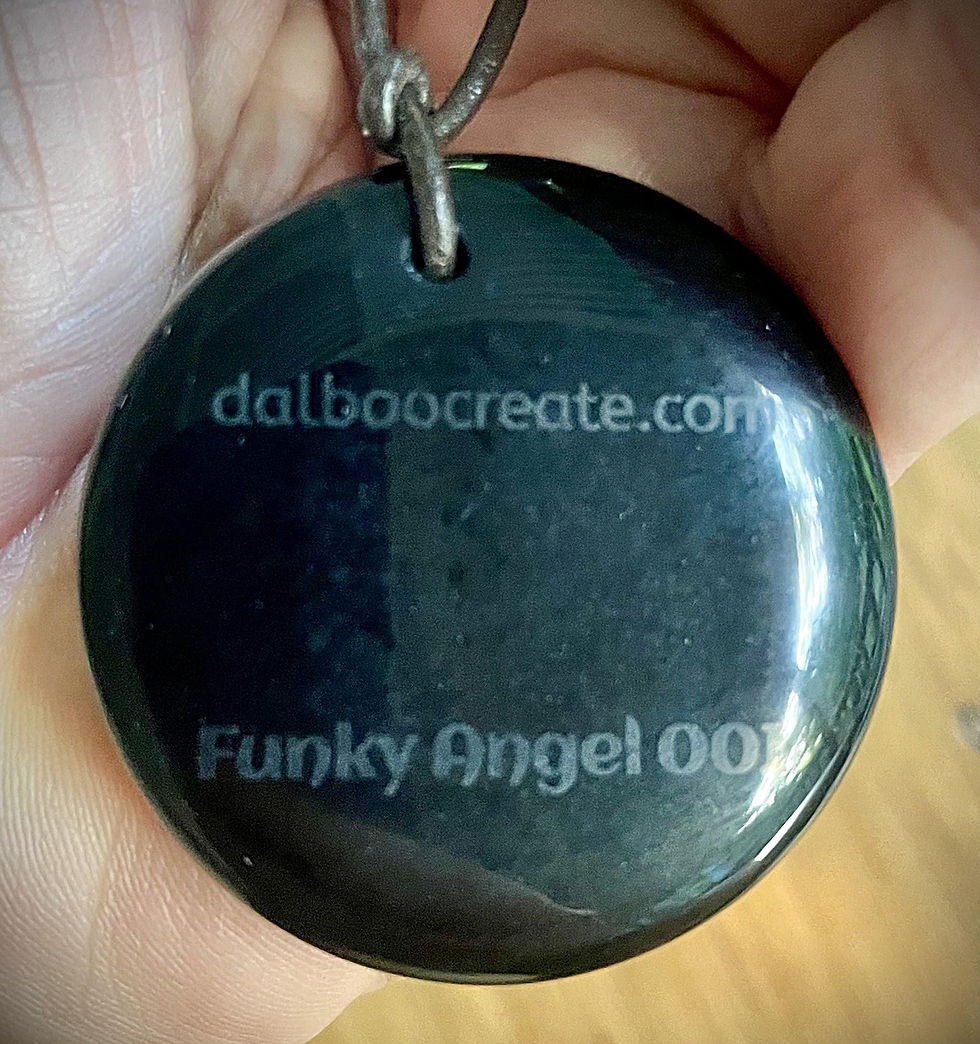Thumbnail: obsidian angel pendant necklace