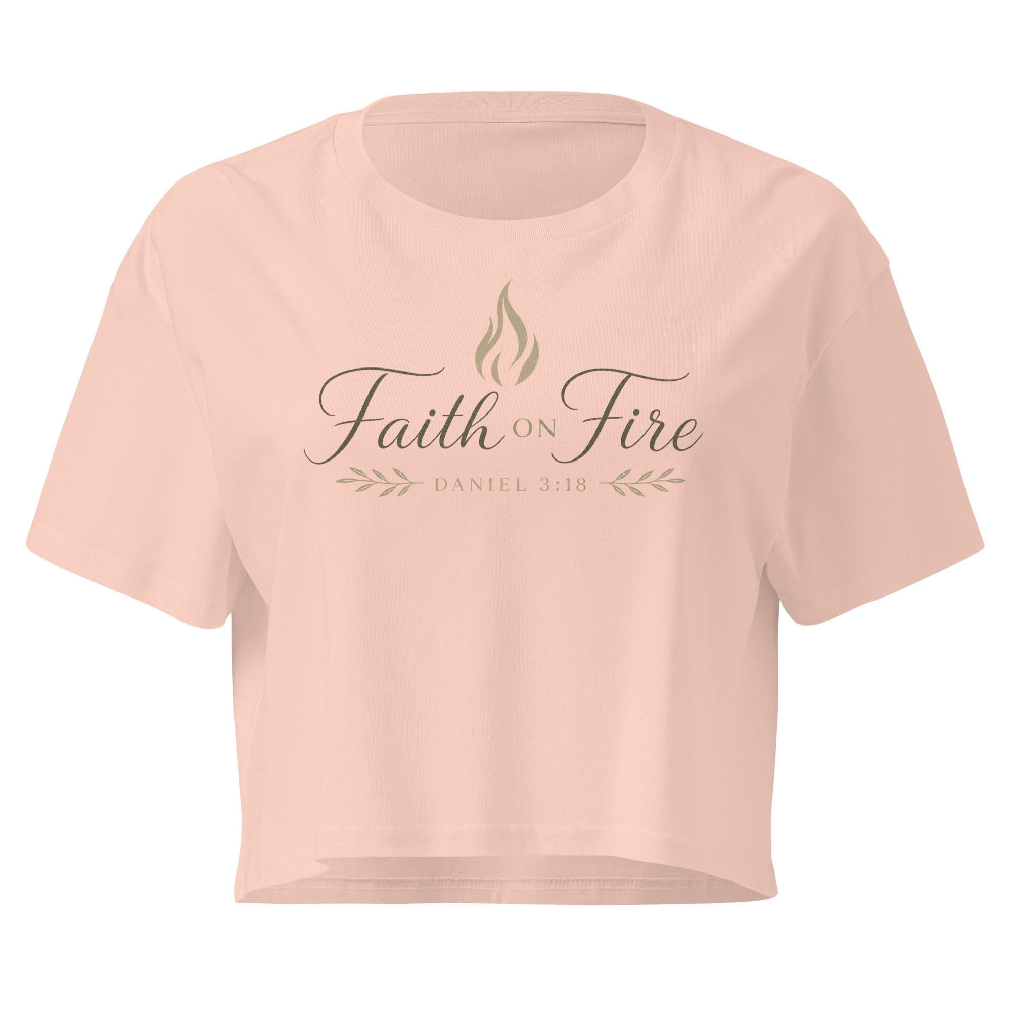 Women’s crop top Faith on Fire Christian design
