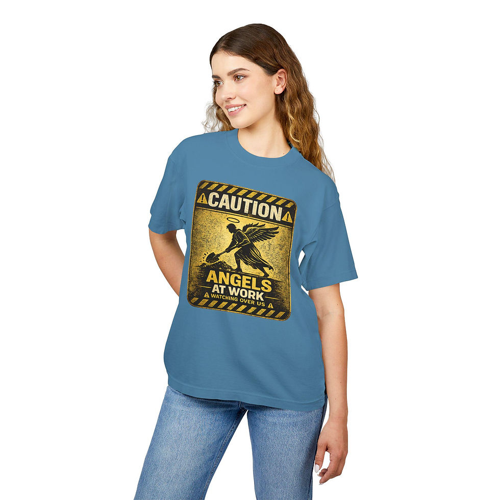 Thumbnail: Caution angels at work t-shirt design