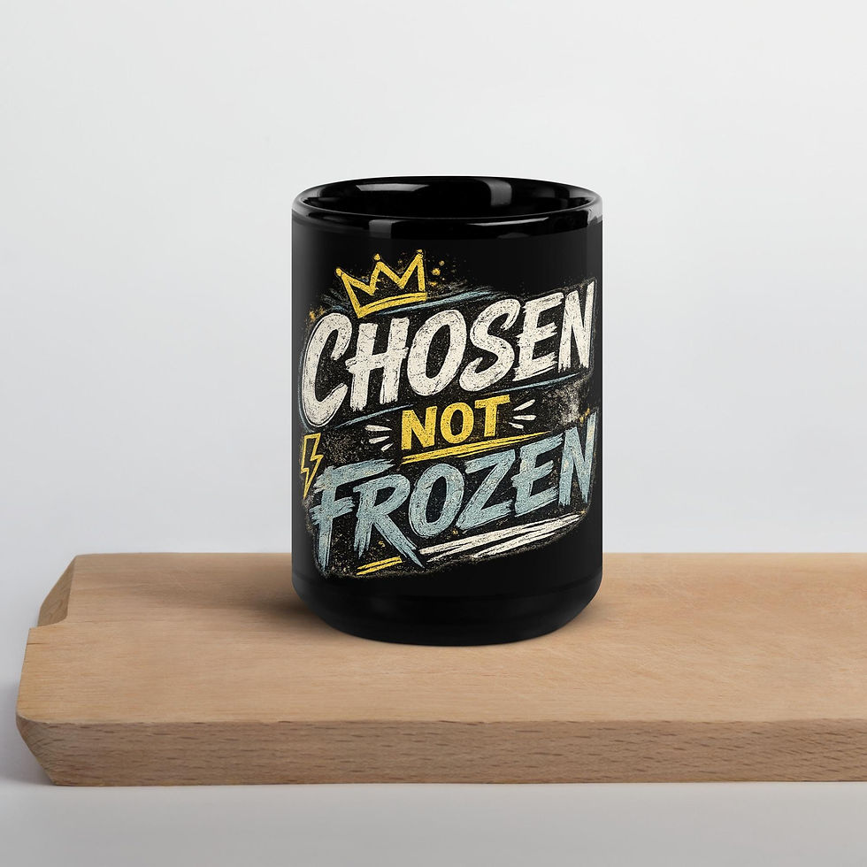 Thumbnail: Black Glossy Mug Gift for Her | Faith based Chosen not Frozen