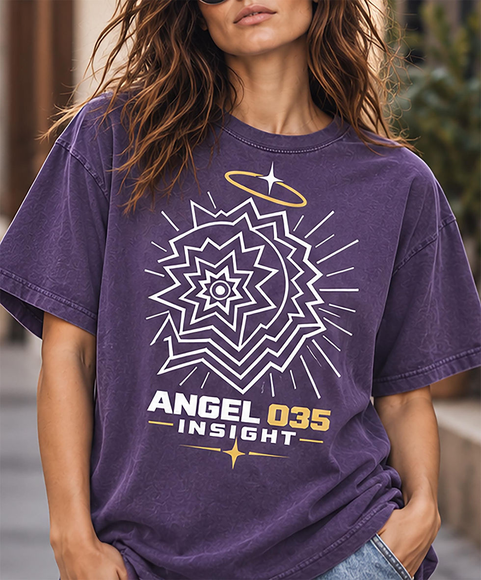 Angel 035 Insight Shirt, Gold Celestial Graphic Tee