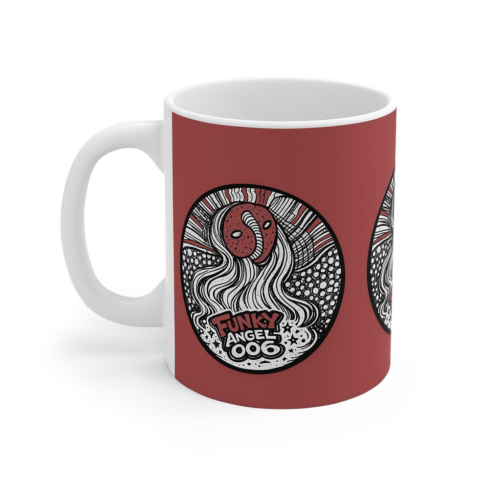 Thumbnail: Funky Angel 006 Illustration Mug | Retro Psychedelic Vinyl Art