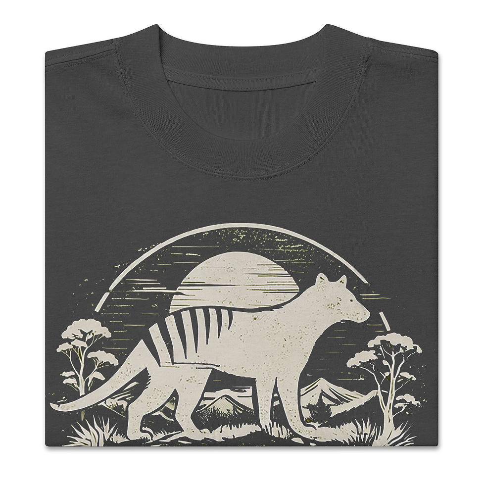 Thumbnail: Tasmanian Tiger Proof They're Watching Oversized faded t-shirt