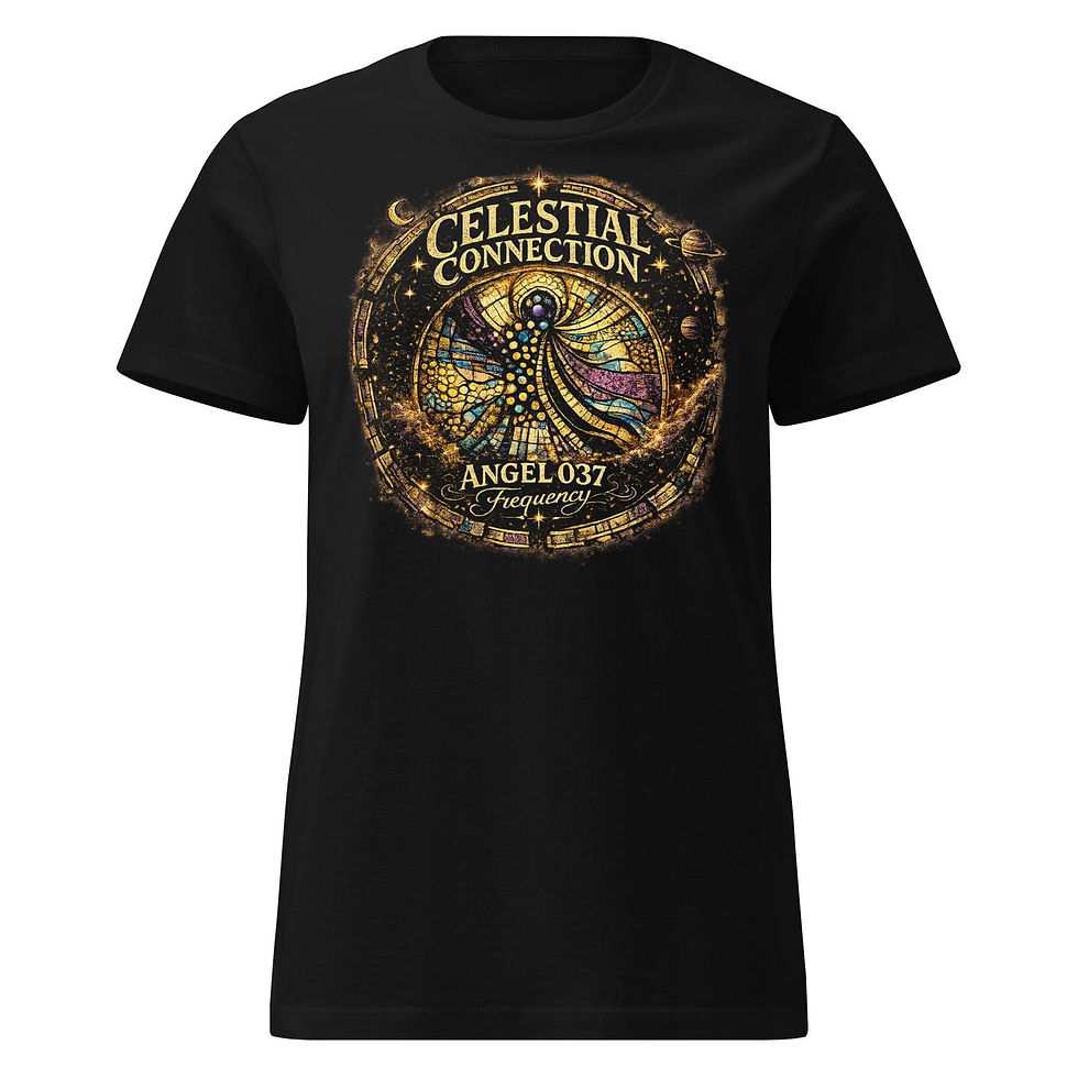 Thumbnail: Retro Tee with Celestial Angelic Design - Gift for Her - Angel Number 037
