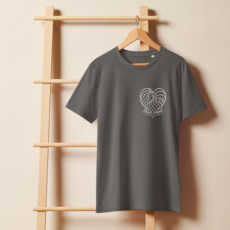 Thumbnail: Heart Angel 013 Organic T-Shirt | Minimalist Angel Heart Line Art Tee
