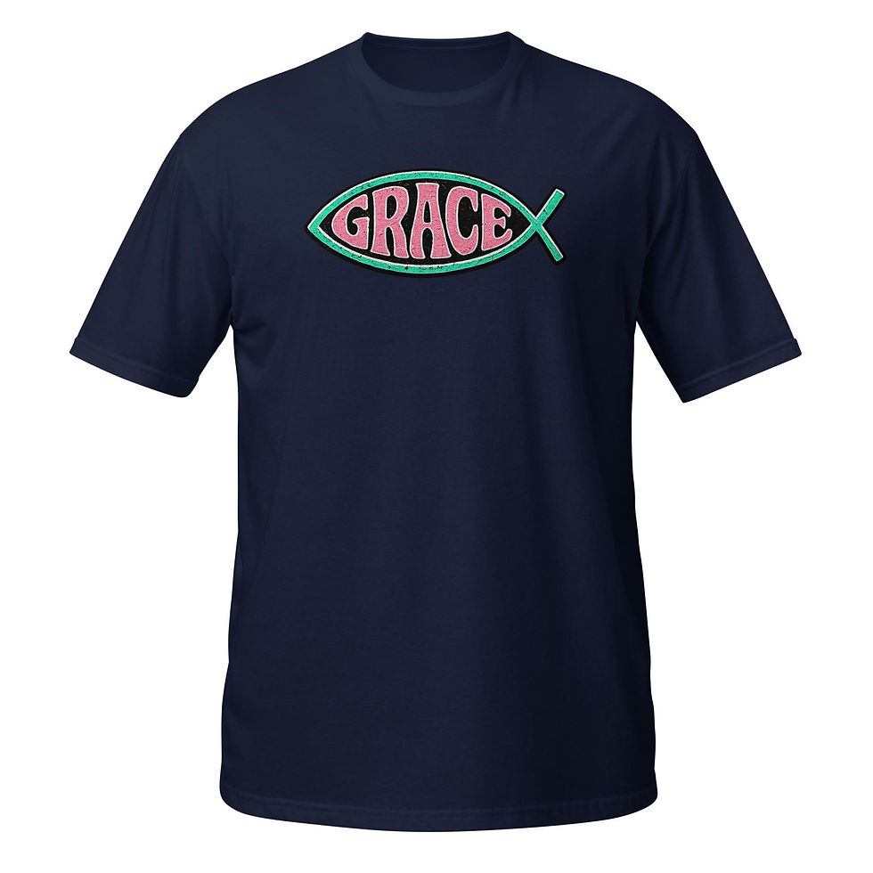 Thumbnail: GRACE Jesus Fish design Short-Sleeve Unisex T-Shirt