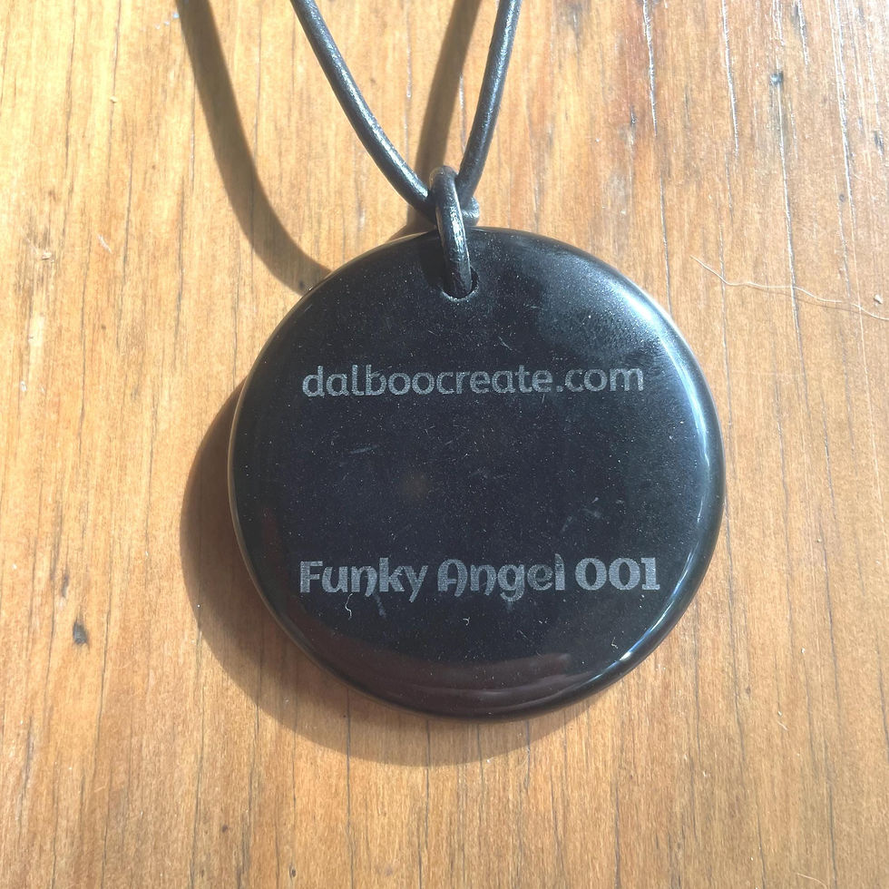 Thumbnail: Funky Angel Obsidian Pendant necklace | Protector | Gift