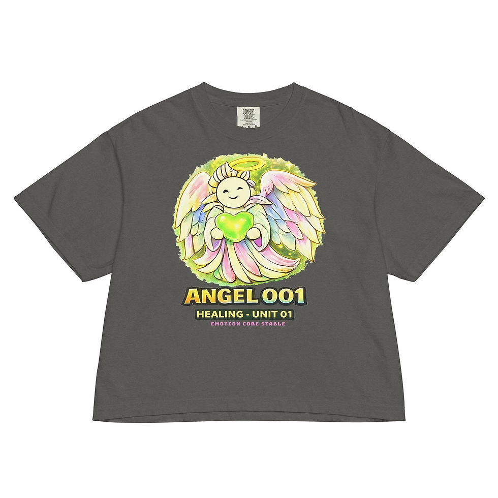 Thumbnail: Angel 001 Healing Unit Boxy Cotton Tee – Garment-Dyed Comfort