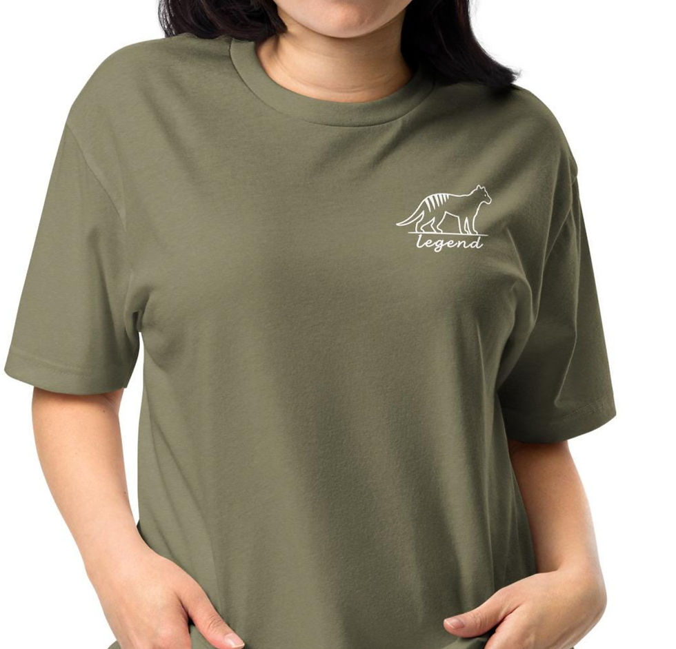 Thumbnail: Legend Thylacine Tassie Tiger Pocket Design Unisex Fitted T-Shirt | Gift for Her