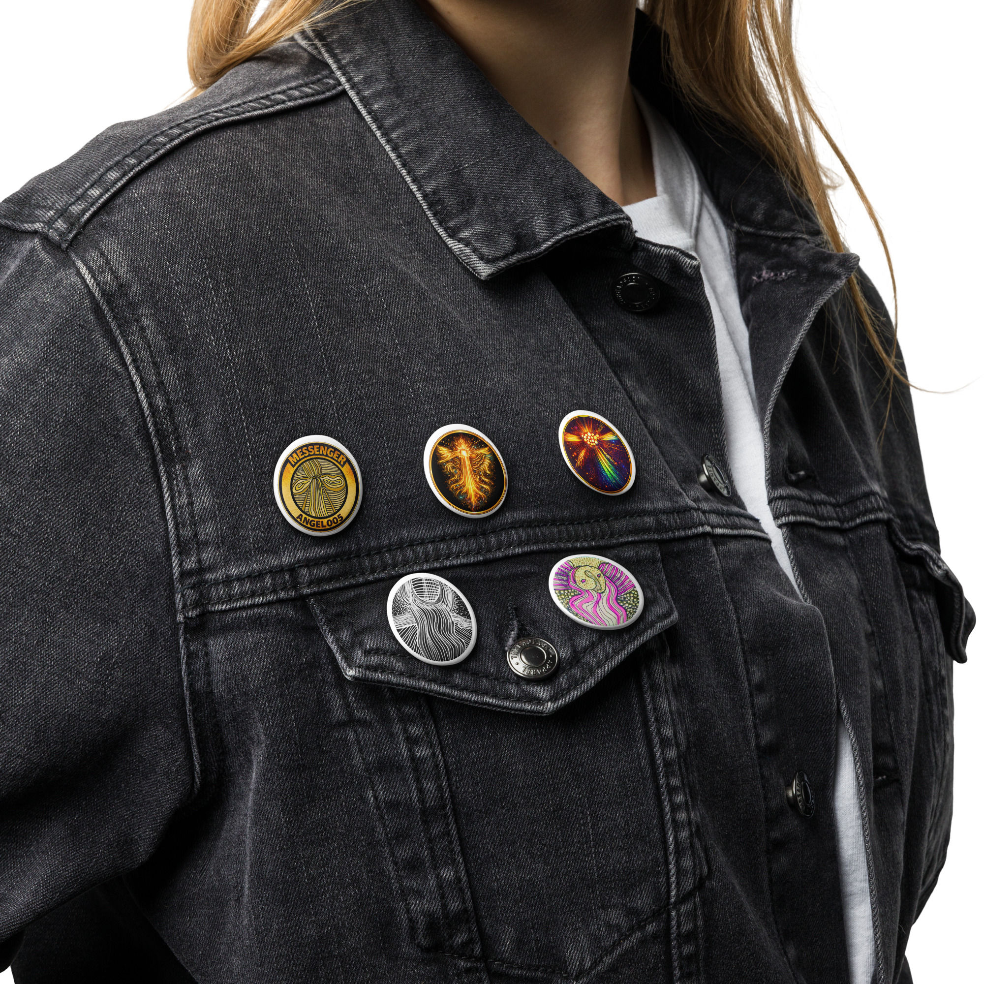 angel pin buttons set