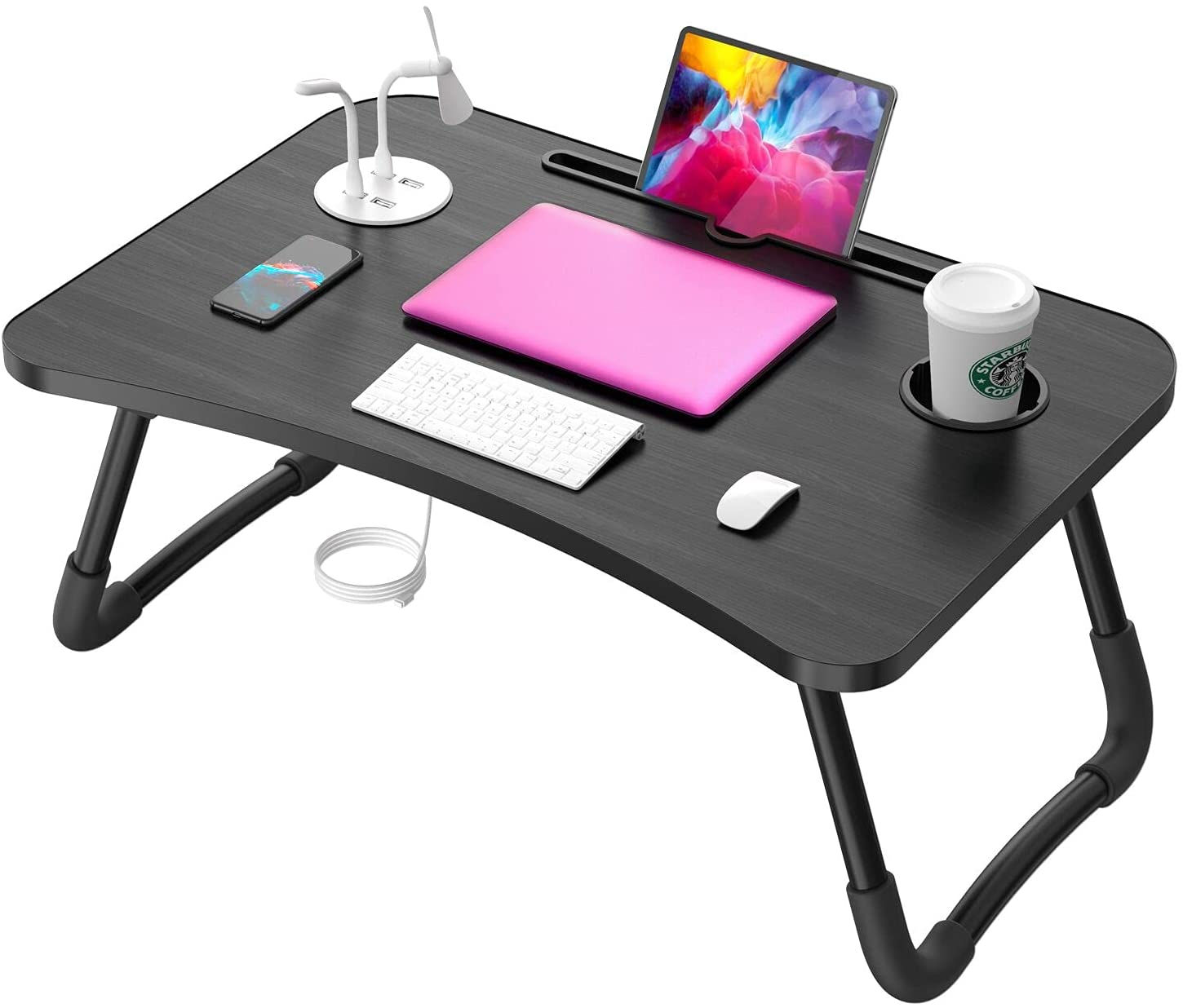 Laptop Table with Light and Fan