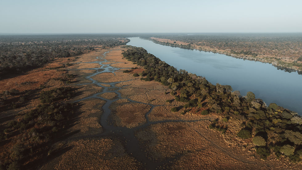 The Eden Lagoon at Musekese Camp from the air