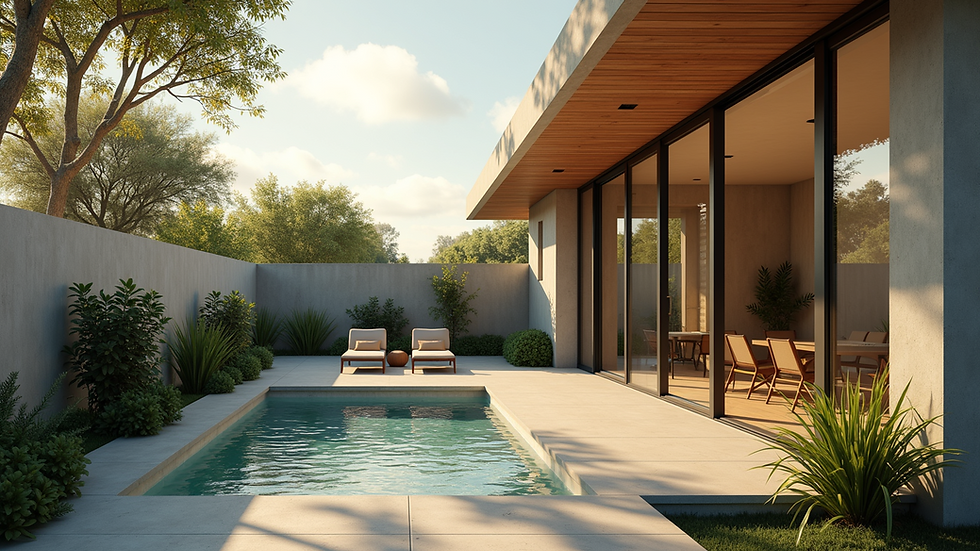 Vista de una casa moderna y acogedora