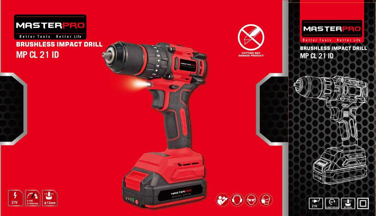 MP CL 21 ID 21V Cordless Impact Drill Set MASTER PRO | KITTCO